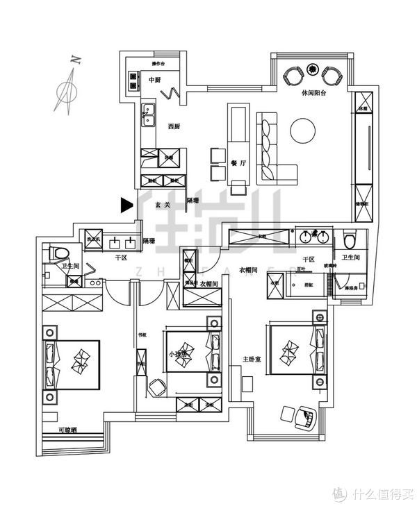 卫浴|绝!5口之家0杂物,只靠1扇门实现卫浴三分离