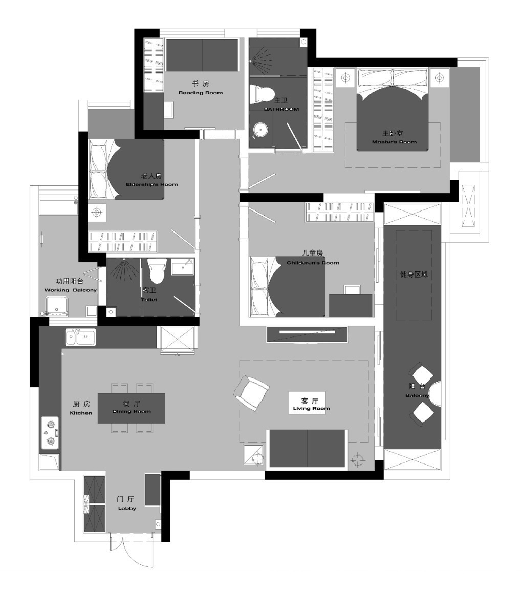 四居|130㎡轻奢四居,融入美式的沉稳庄重,打造温柔的质感生活