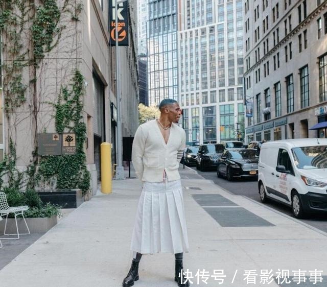 白裙 威少晒白裙+马丁靴打扮叫我GOAT!