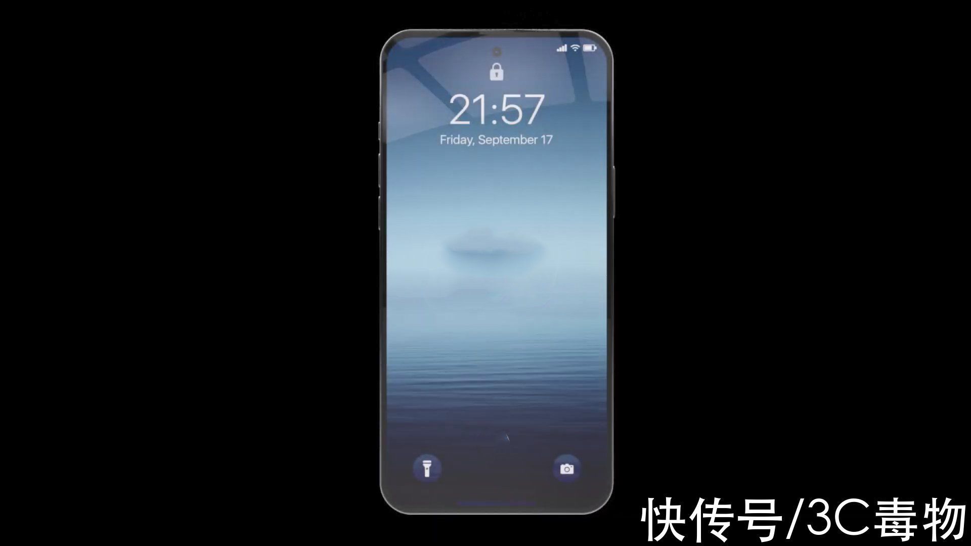 机身|iPhone14渲染图：0.9寸副屏配1600万双镜头，电源键集成指纹识别
