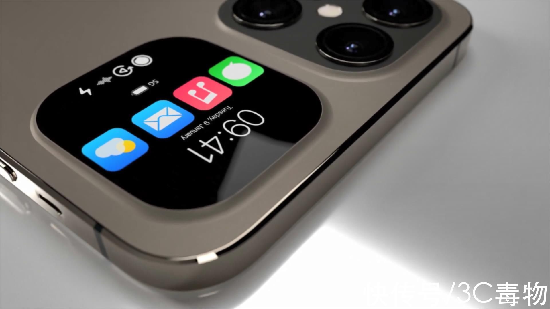 果粉|iPhone14Filp渲染图：浴霸4摄+1寸副屏，收割果粉血汗钱的利器