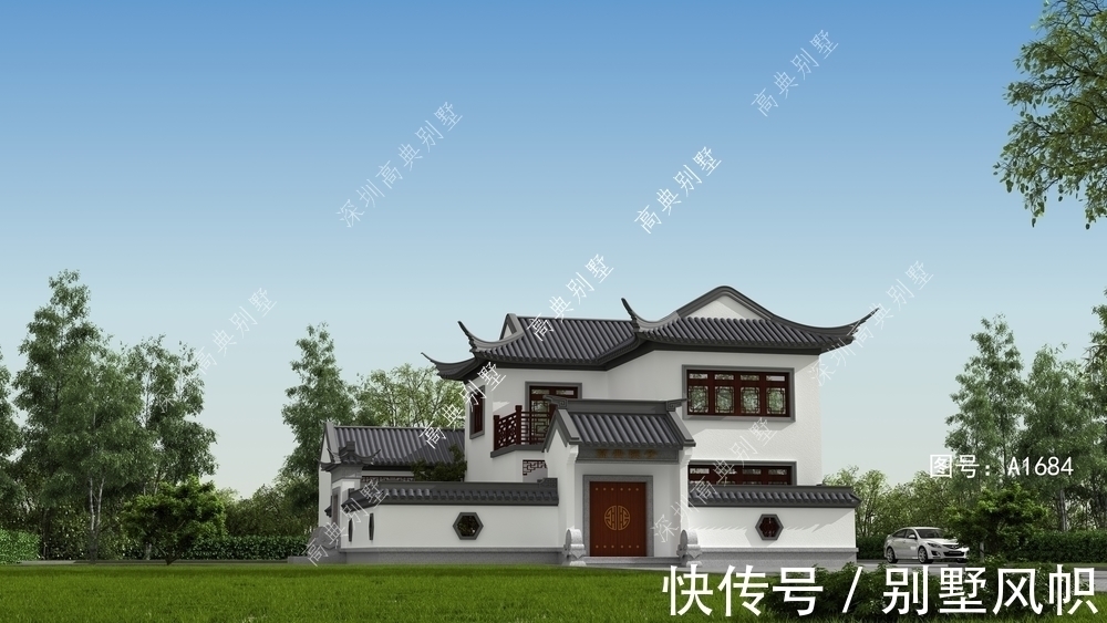 这款经典中式别墅,带庭院设计,很多人想建一栋。