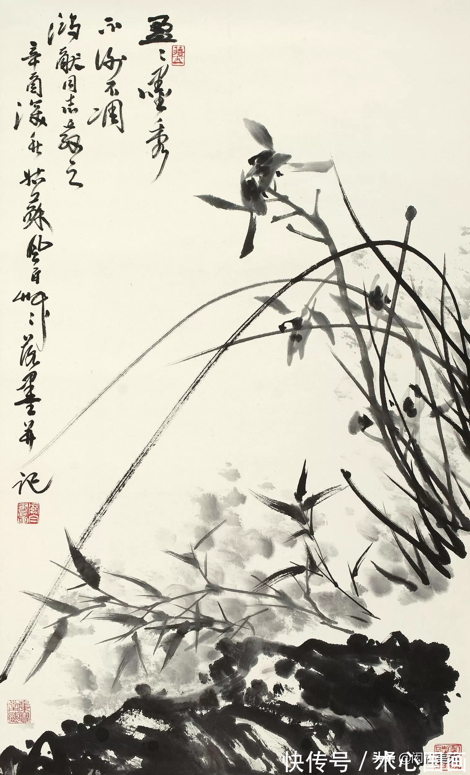 兰竹图$蒋凤白先生笔下的兰竹图:画竹凛劲节 画兰挹清芬