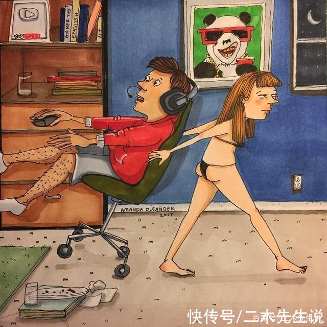 漫画师Amanda将自己和丈夫生活日常发到网上，百万网友关注