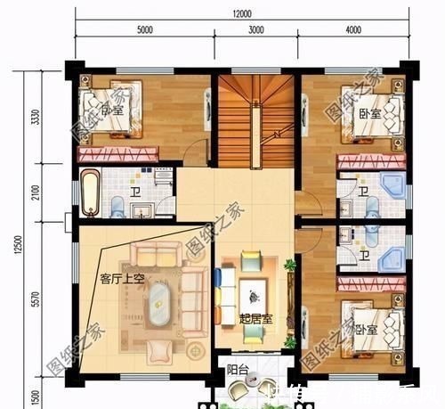 卧室|农村三层楼房户型图,户型方正舒适,看完赶快收藏图纸
