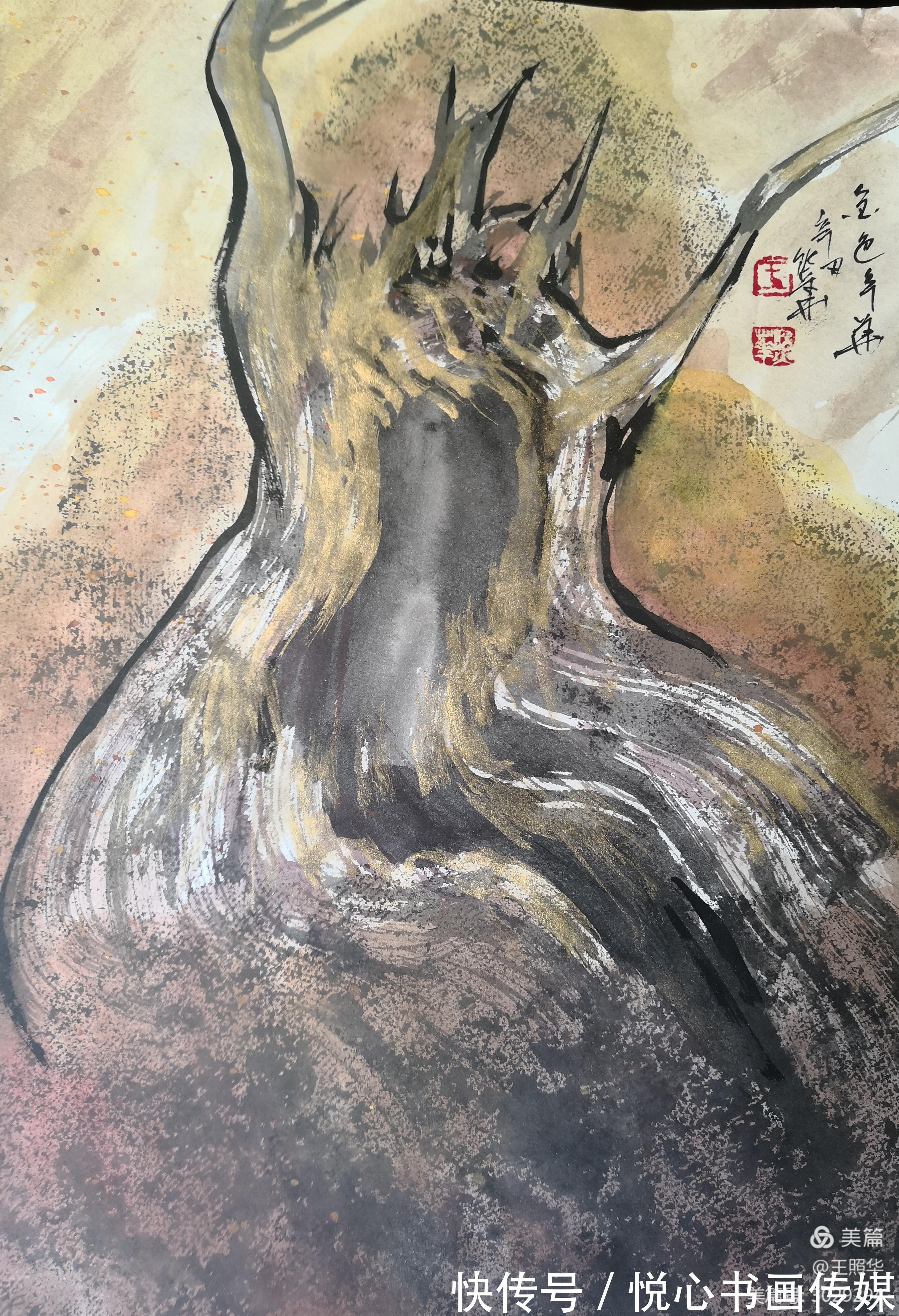 大漠英雄!中国鹰王、胡杨大师王照华虎年迎春新作《大漠英雄》