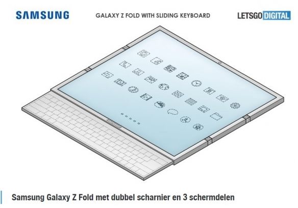 键盘|三星Galaxy Z Fold3曝渲染双折叠+键盘=三明治？