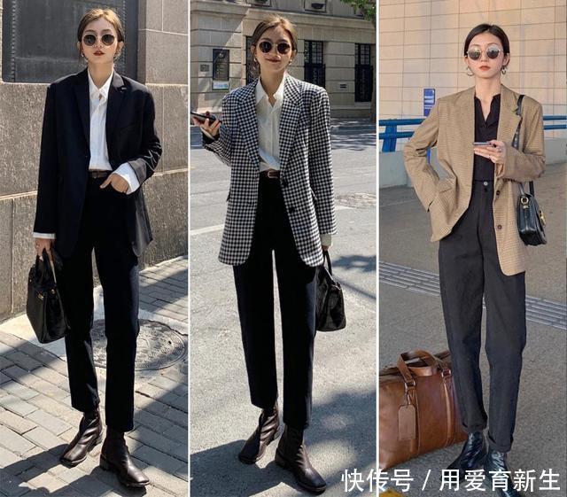 西装外套里面穿什么,跟着这位时尚博主学起来,这样穿气质太飒了