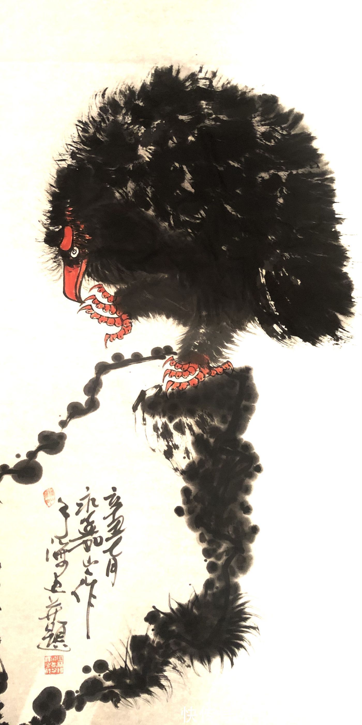 国画家#国画家、画鹰大家、指墨画艺术大师朱祖国——从未停止过对艺术的追求与探索