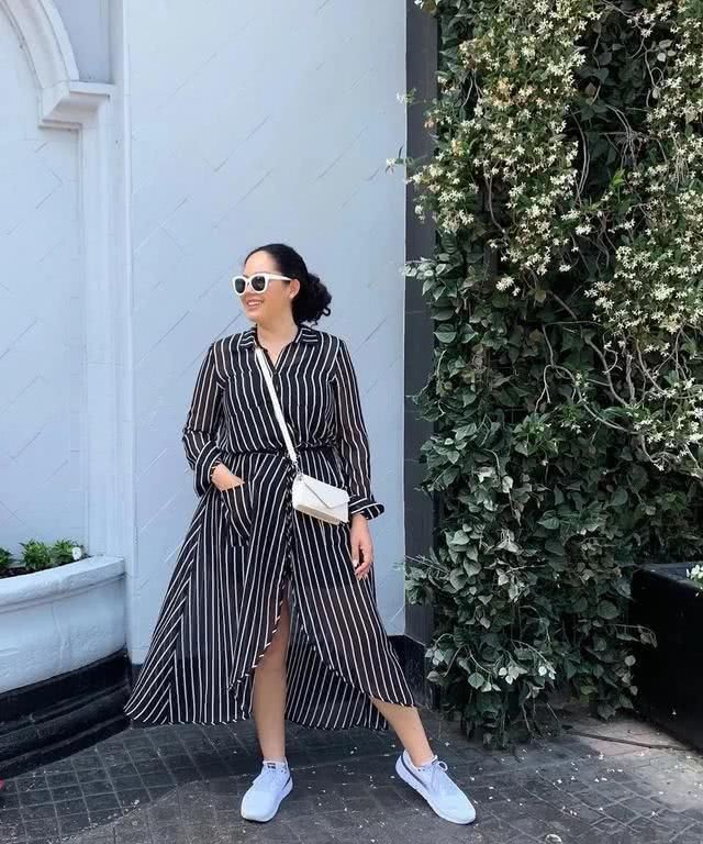 会穿的女人能有多美180斤的时尚博主,撞衫梅根竟然还赢了