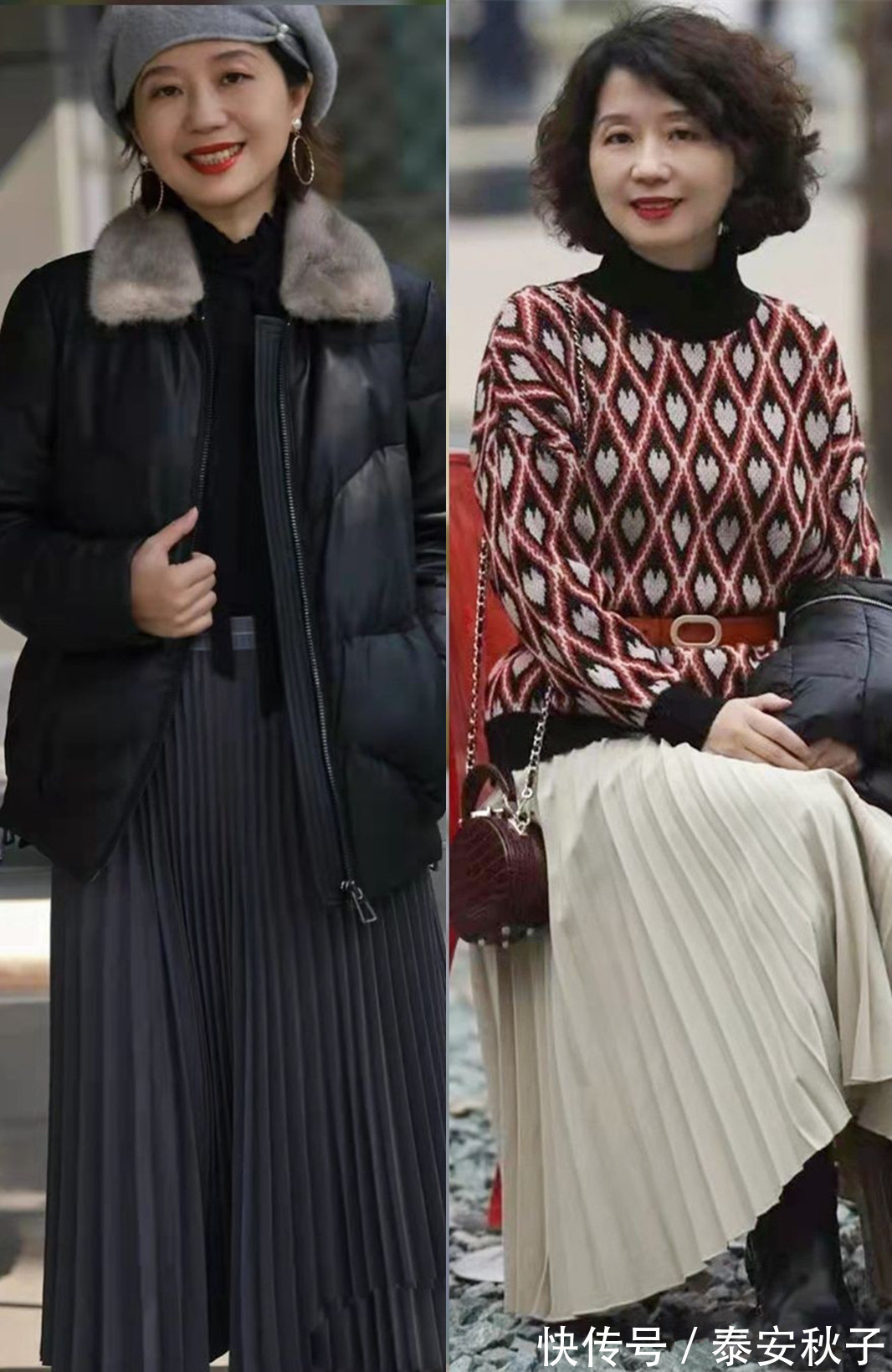 羽绒服|50岁的女人少穿“奶奶装”!学中年“大妈”这样搭:时髦又显高级