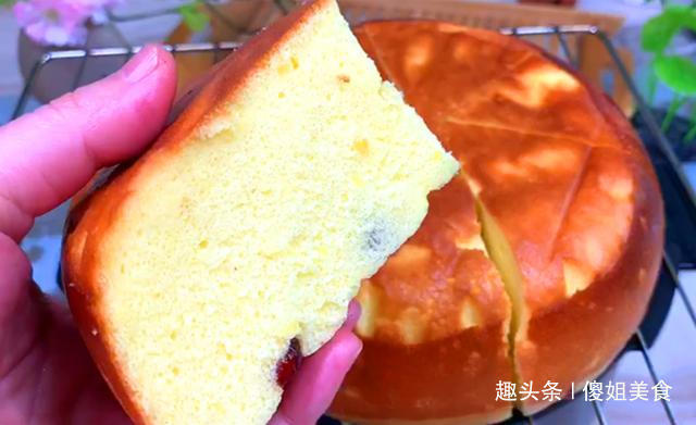 塌陷|没烤箱,没打蛋器,没秤,详细解说电饭锅蒸蛋糕做法,比烤的还好