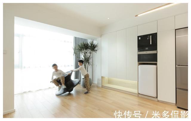 客厅|北京四口之家的59㎡，超强收纳的玄关、大客厅、双卫浴，厉害！