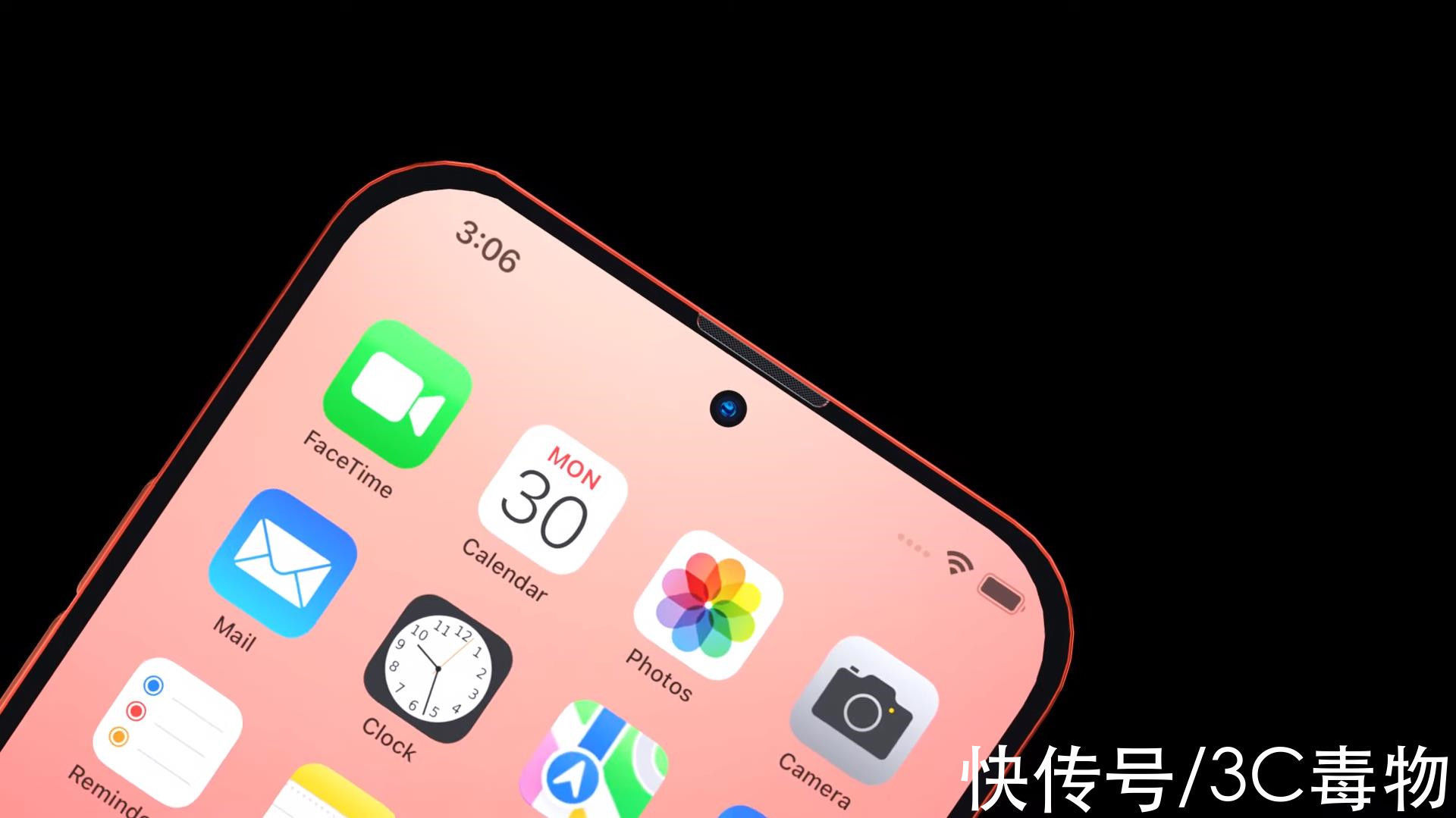 相机镜头|iPhone14渲染图：电源TouchID+隔空充电，打孔屏支持200赫兹高刷