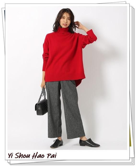 春节要带一点红！红色高领针织衫的20种搭配分享