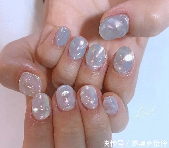 温柔可爱的果冻感美甲,拿图去做!