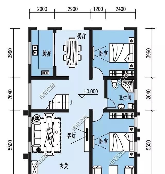 建筑面积|农村建两层有什么好户型，20万之内能建好的5套小户型推荐