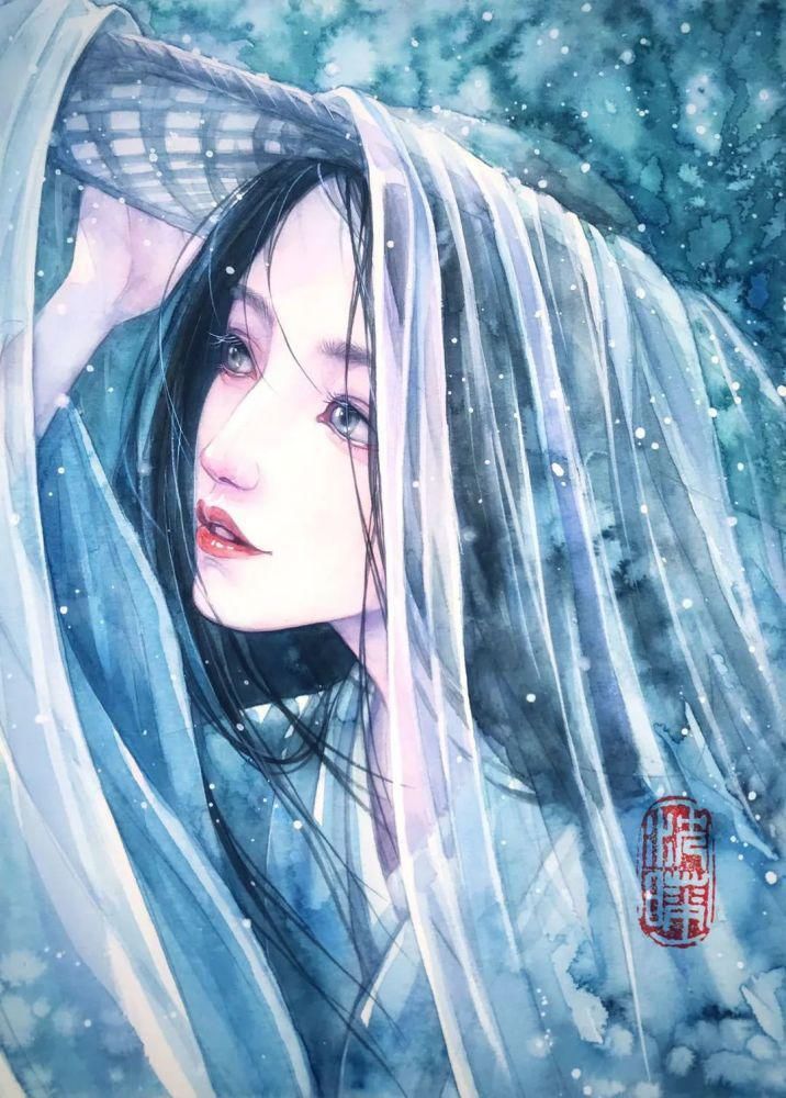  沈晔|她画出古风梦幻的水彩人物，融化了10万粉丝的心，这样的人也太温柔了！