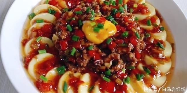 鸡蛋豆腐蒸肉末,简单蒸一下鲜嫩入味,大人小孩都爱吃