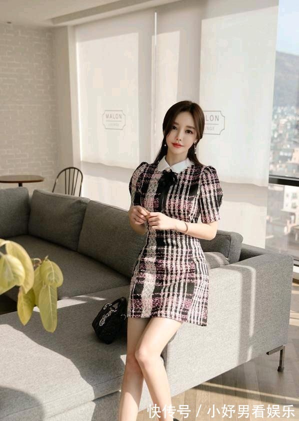 条纹|娃娃领条纹亚麻连衣裙,俏皮又成熟的穿搭!