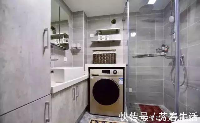 洗衣机|卫生间洗衣机摆放设计,小空间的完美利用,不拥挤又美观