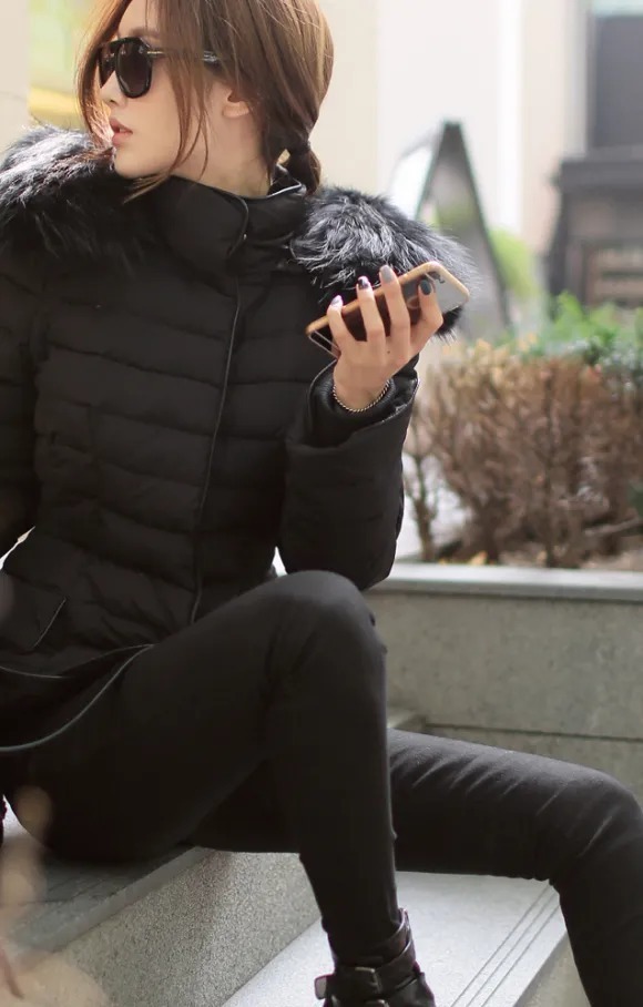 鸭绒|美图欣赏:孙允珠,初冬球线鸭绒毛领夹克服