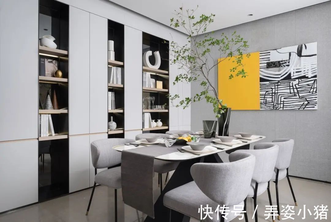 布置|210㎡联排小别墅,现代大方的布置,配色令人舒适
