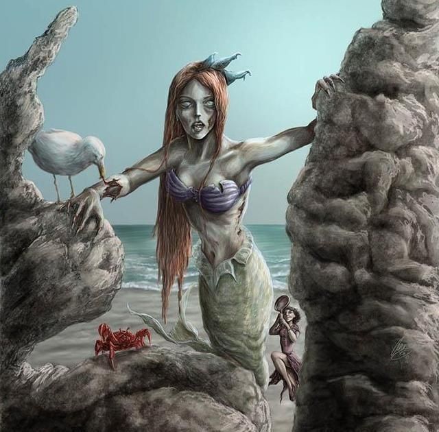 白雪公主#迪士尼公主变成恐怖“怪物”,丧尸让人害怕,吸血鬼画风妖娆