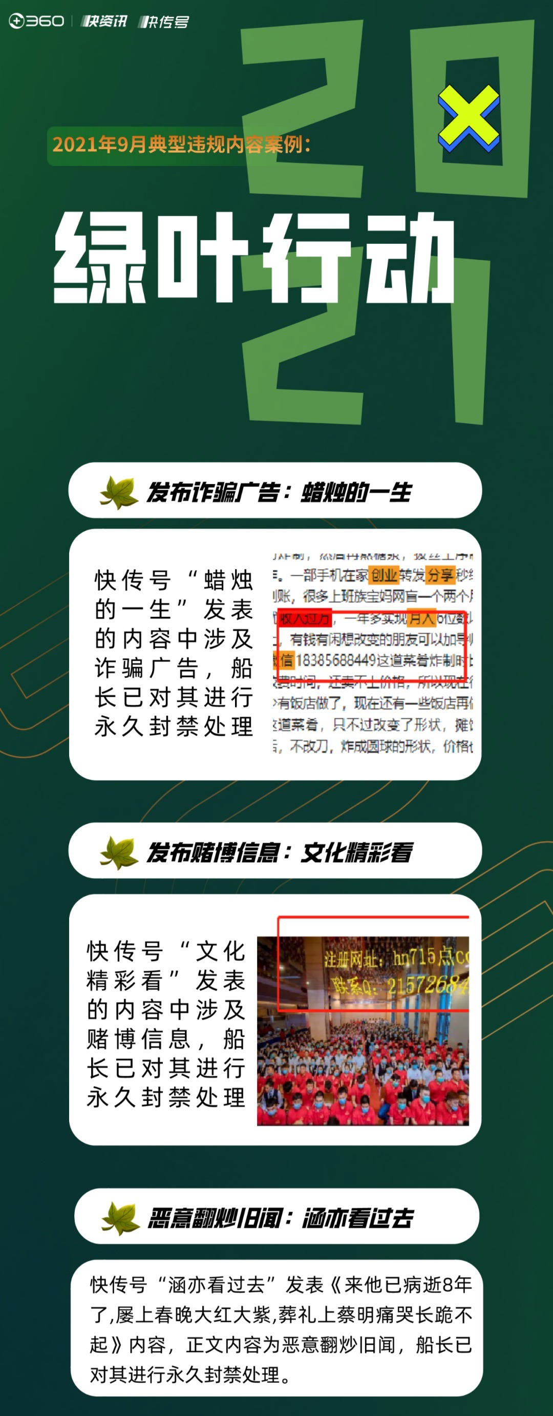 2021年9月|刚刚，快传号针对侵权违规内容进行了处置 | 快传号