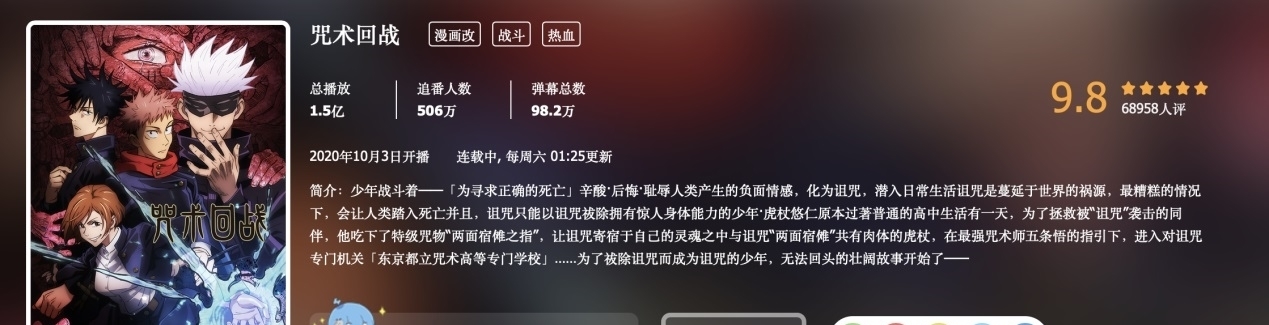 a8703|B站刚完结的高人气新番，均分9.6以上，播放量或超越鬼灭之刃