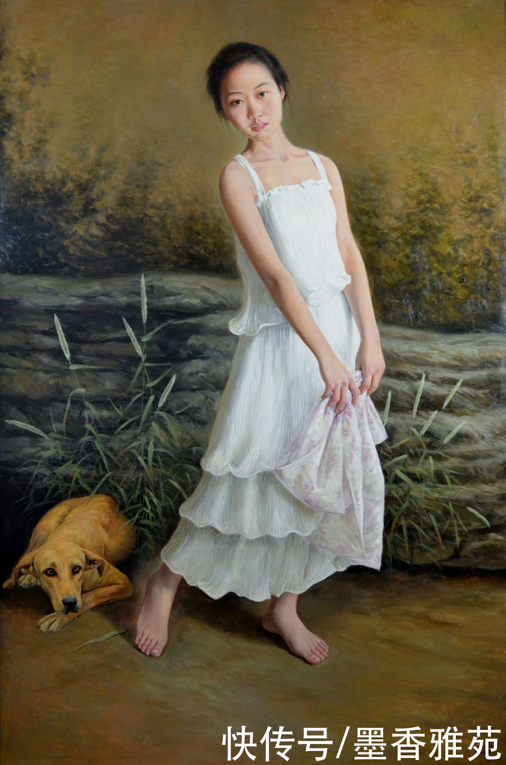 雅致|青年艺术家聂义武人体油画中的少女,有着古典雅致的纯美气息