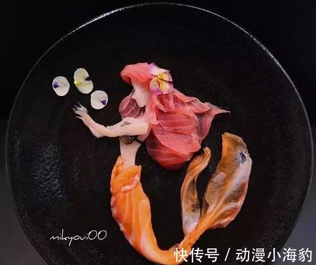 刺身|日本大神用寿司刺身,拼成动漫美少女,网友:舍不得吃下去!