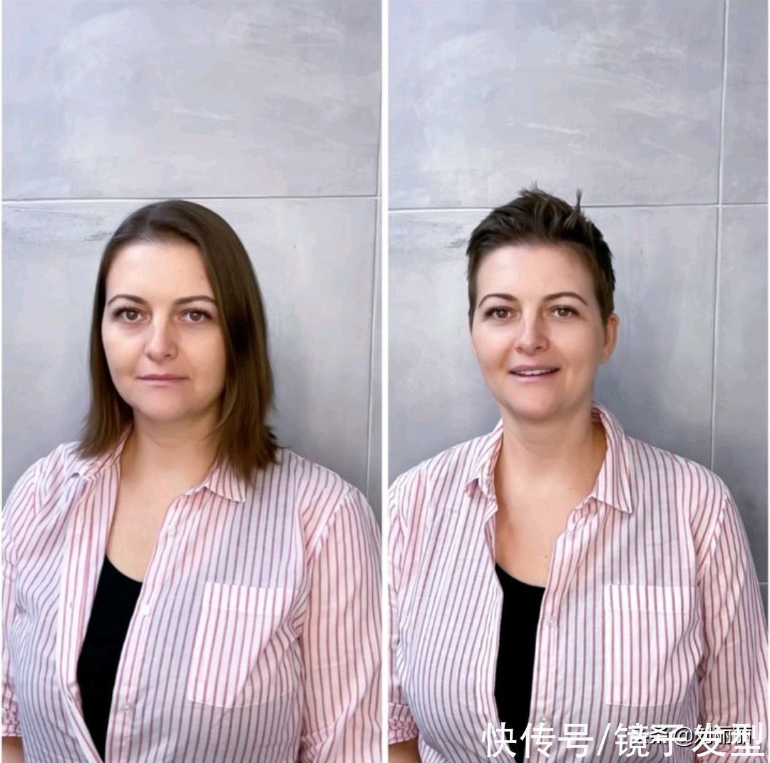 短发 这才叫换发型，时尚瘦脸颜值翻倍，白发大姐美到不敢相信