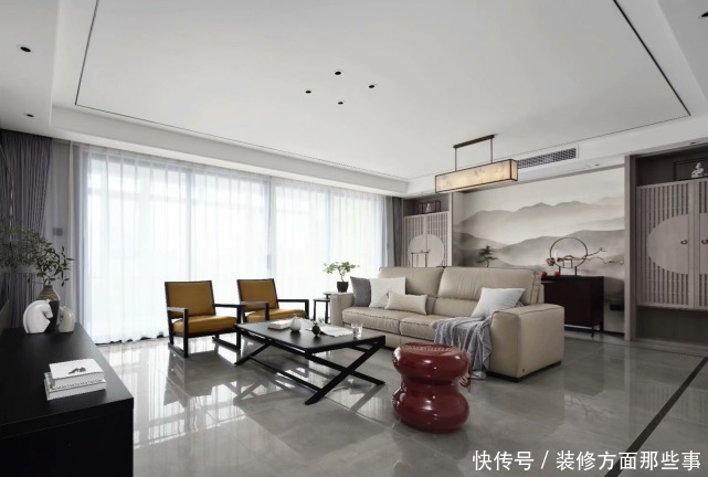 装修|79平现代风二居室,沙发后居然是开放式书房