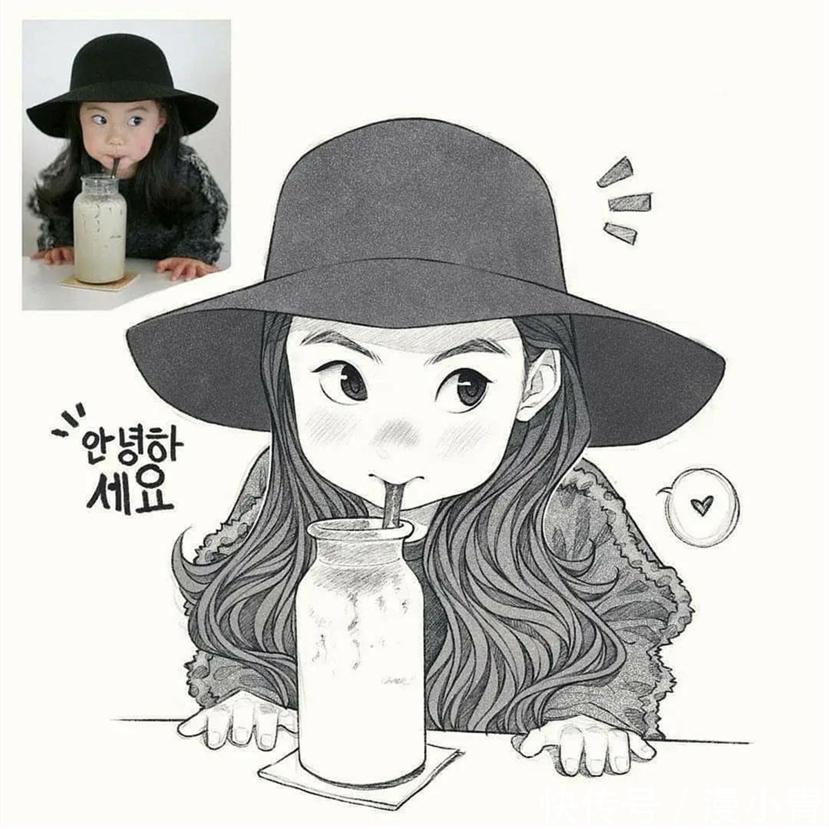 可爱|给小孩子画个二次元形象,如此可爱又天真的样子,又想骗我生女儿