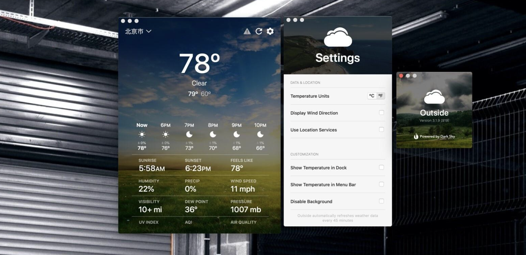 Outside for Mac v4.0 MAS 天气预报-下载否
