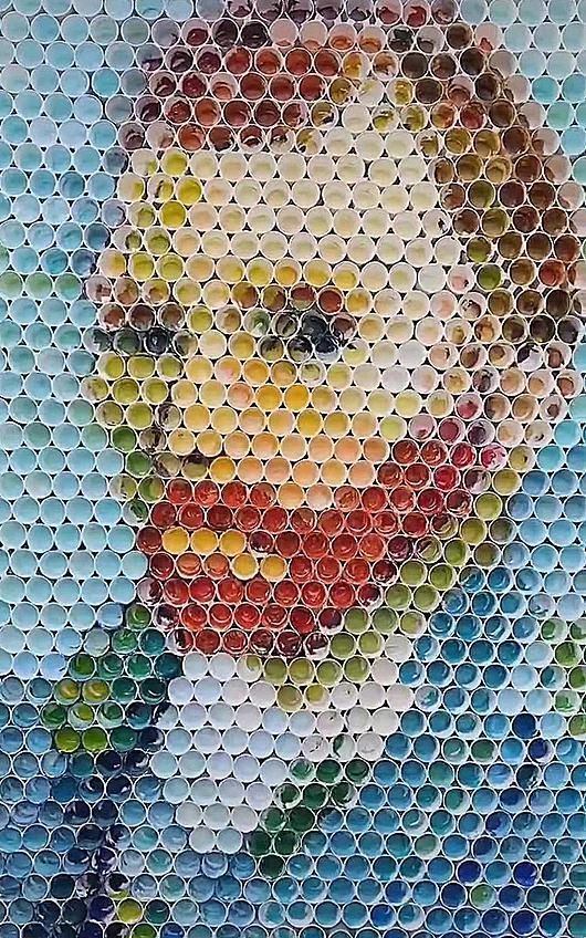 梵高$美术生用纸杯画“梵高”,起初看着都费劲,成品一出下一个艺术大家