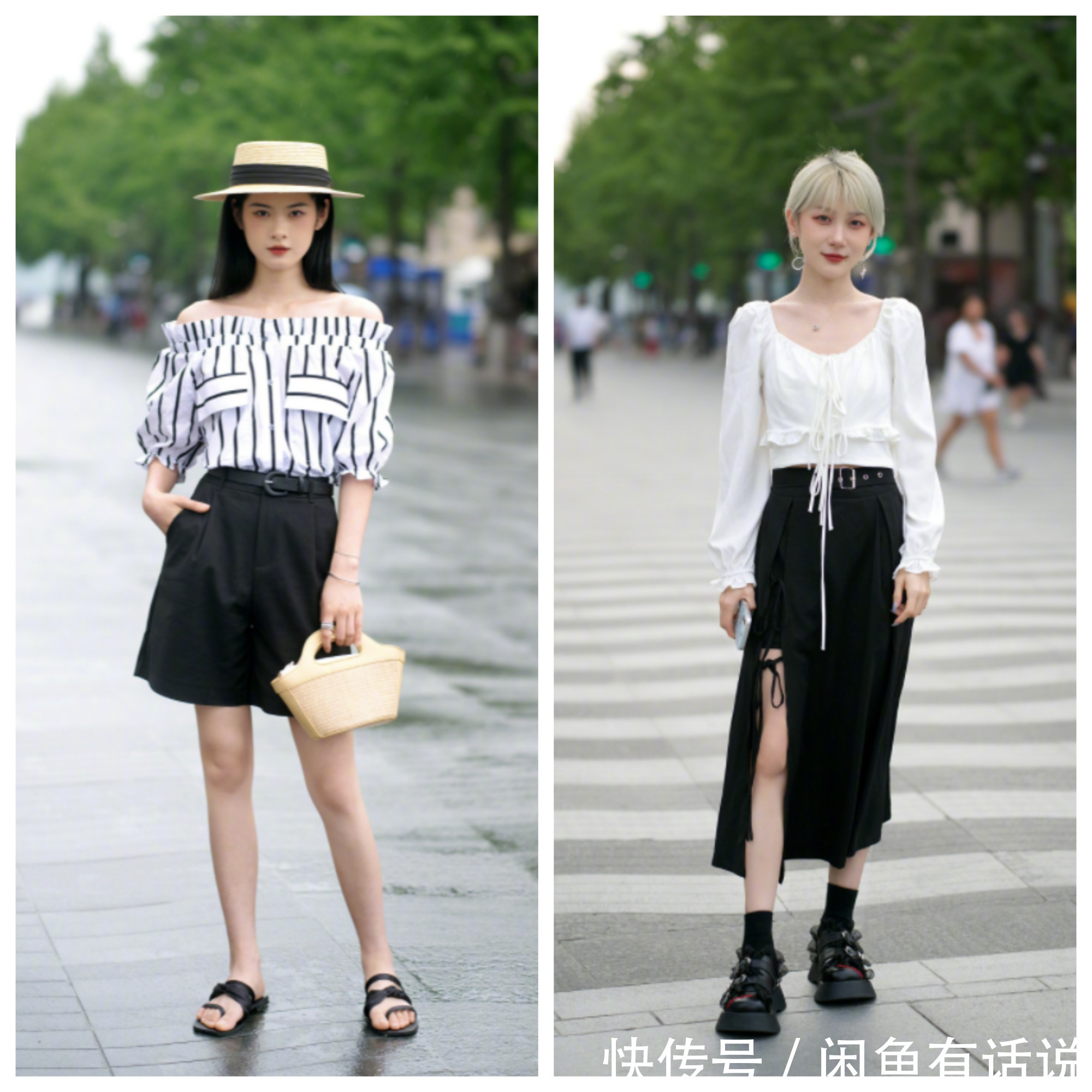 纯色|杭州女生有多会穿?看素人街拍就知道,这19套“半裙”穿搭太美了