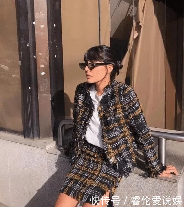 裙子|最近火了一种穿法叫:“小香风外套+裙子”,时髦高级还显瘦