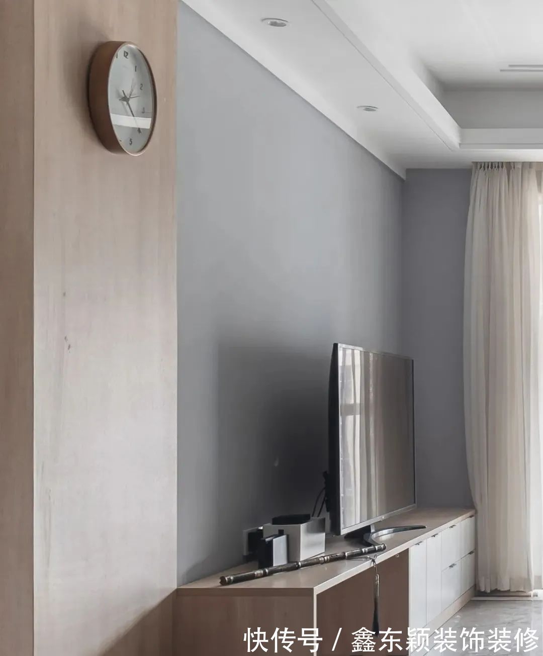 客餐厅|110平三居室，花11万精装房改造，卡座+餐边柜设计，温馨实用！