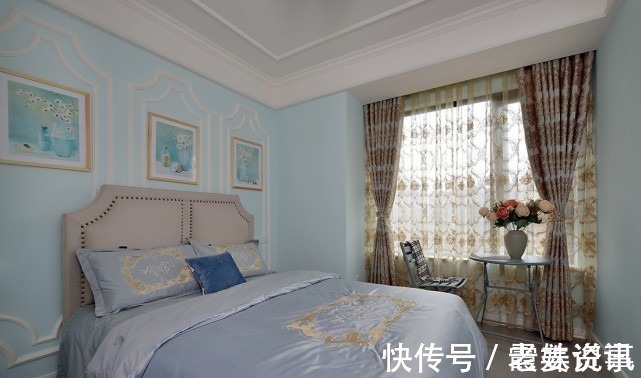 浅蓝色|131平以甜美欢快清新的设计风格为主调,从进门就有家的感觉