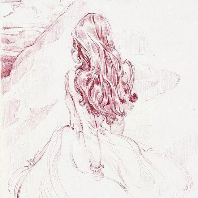 线条性$最怕长的美,还会画画的女孩子,这才是速写该有的线条啊