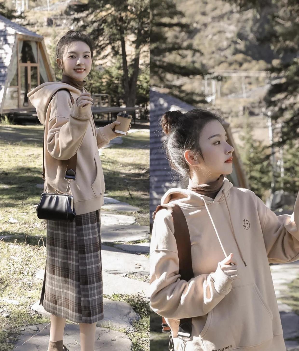 温暖|小个子女生这样穿卫衣,让你冬日也温暖又洋气,休闲感满分!