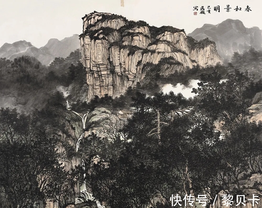 水墨#恢宏大气!段铁水墨山水画