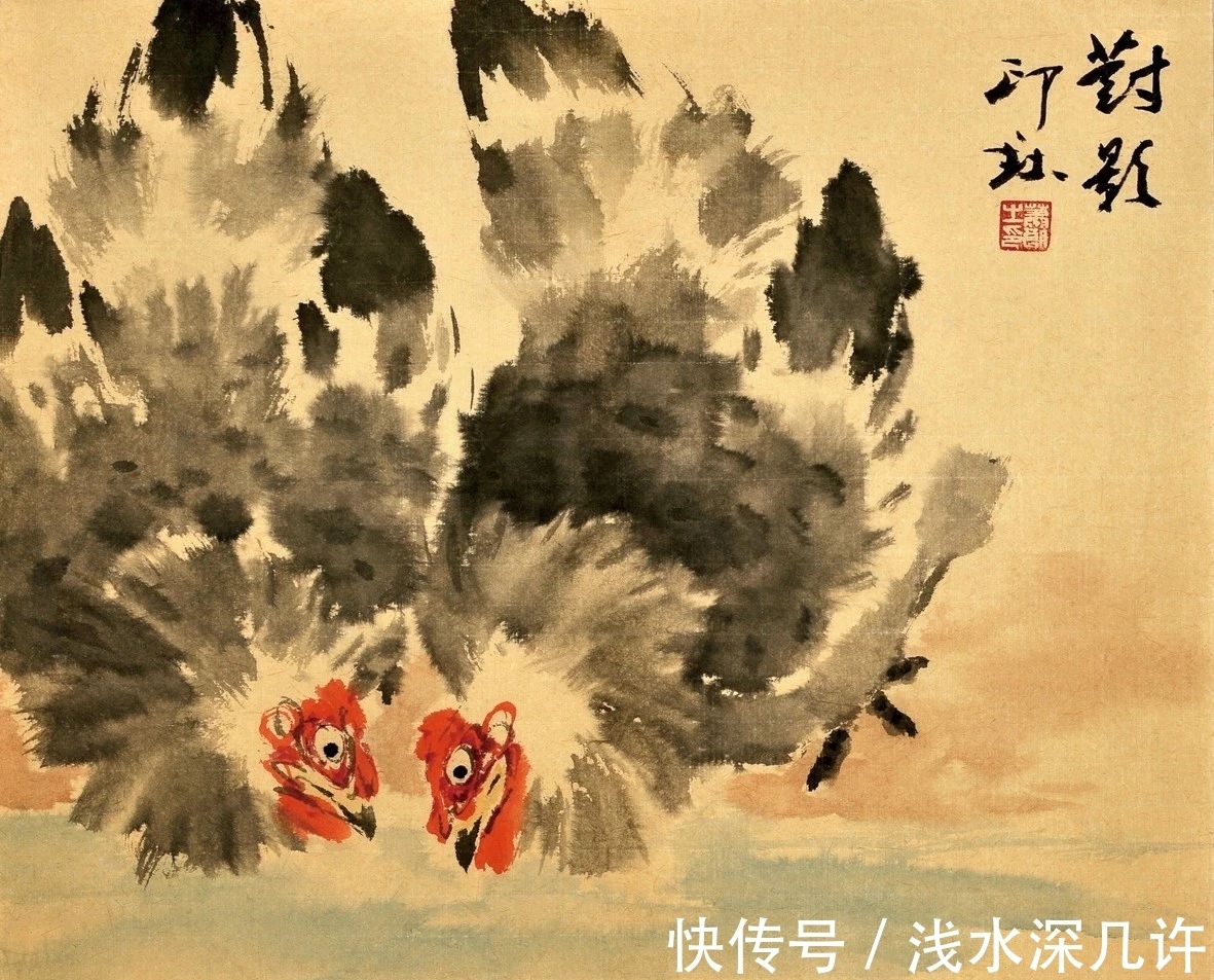 萧朗$「津门网」他笔下的鸡与众不同,以小写意为主更加耐人寻味
