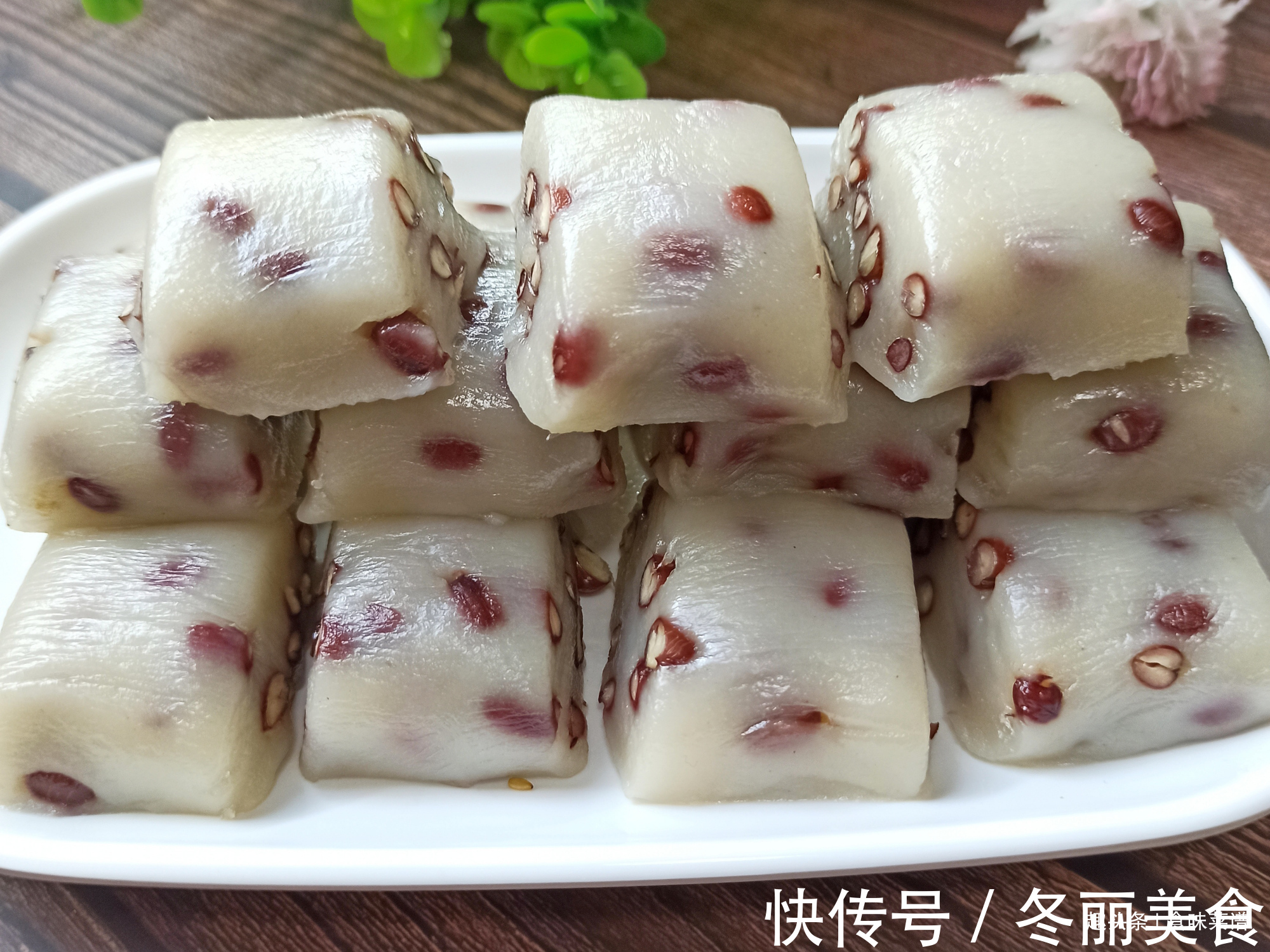 白砂糖|想吃红豆糕不用买，一揉一切，做法比馒头还简单，软糯Q弹特解馋