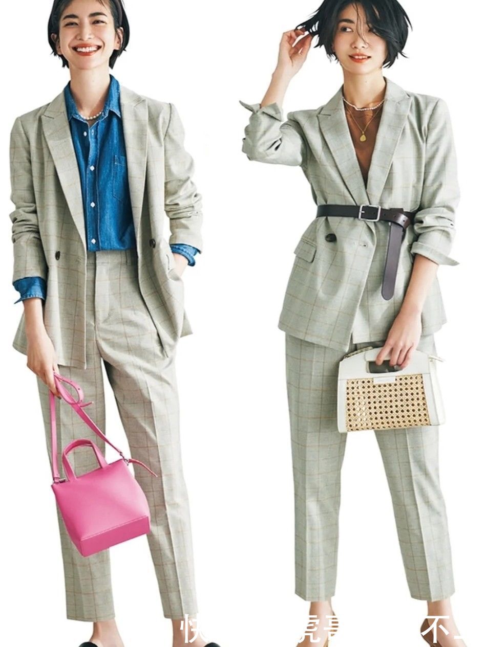 日本女人真会穿西装，换个思路get多种搭法，简约优雅又显气质
