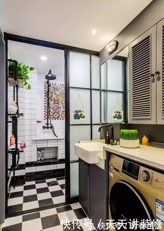 洗衣机|卫生间洗衣机摆放设计，小空间的完美利用，不拥挤又美观