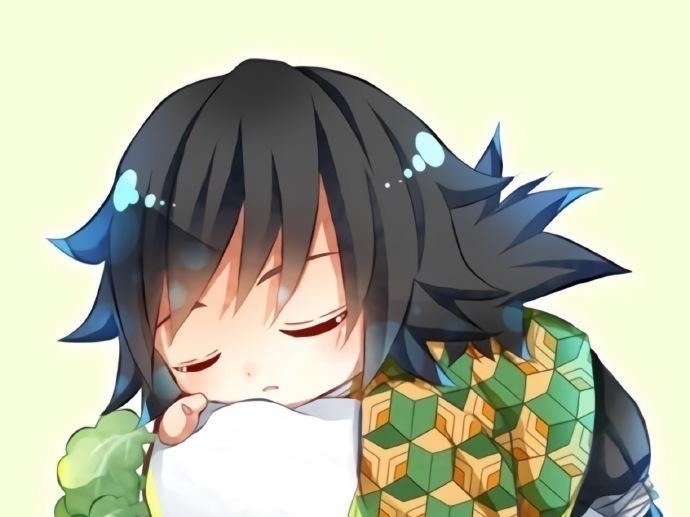 抱枕|睡梦中的《鬼灭之刃》角色,义勇的抱枕是萝卜,无一郎乖巧安静