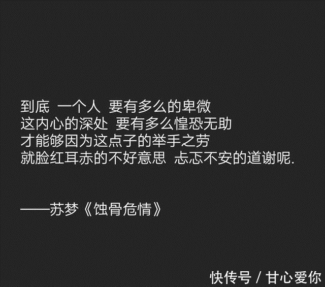 苏梦|小说中卑微到骨子里的台词哪句最虐心？